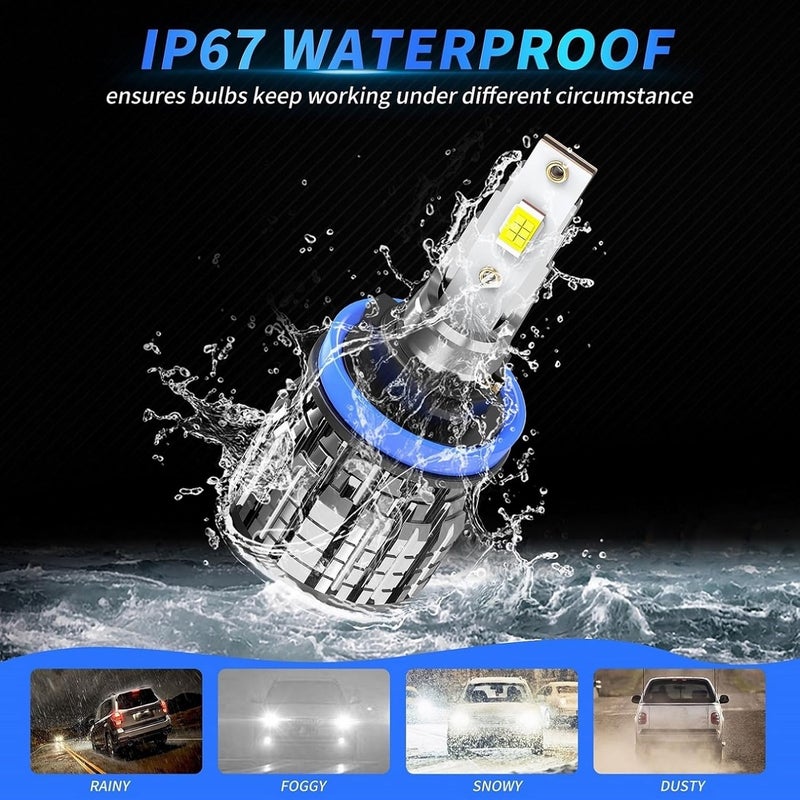 ROADLIT Light Bulbs for (Year:2007-2013) Toyota Tundra, High Low Beam Fog Lights Set, 500% Bright 6500K Cool White - 6 Pack - Image 4